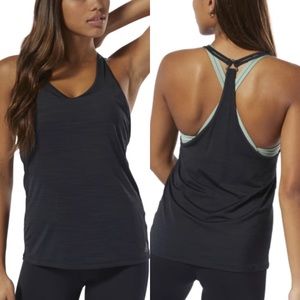 Reebok Black ActivChill Strappy Training Tank Top